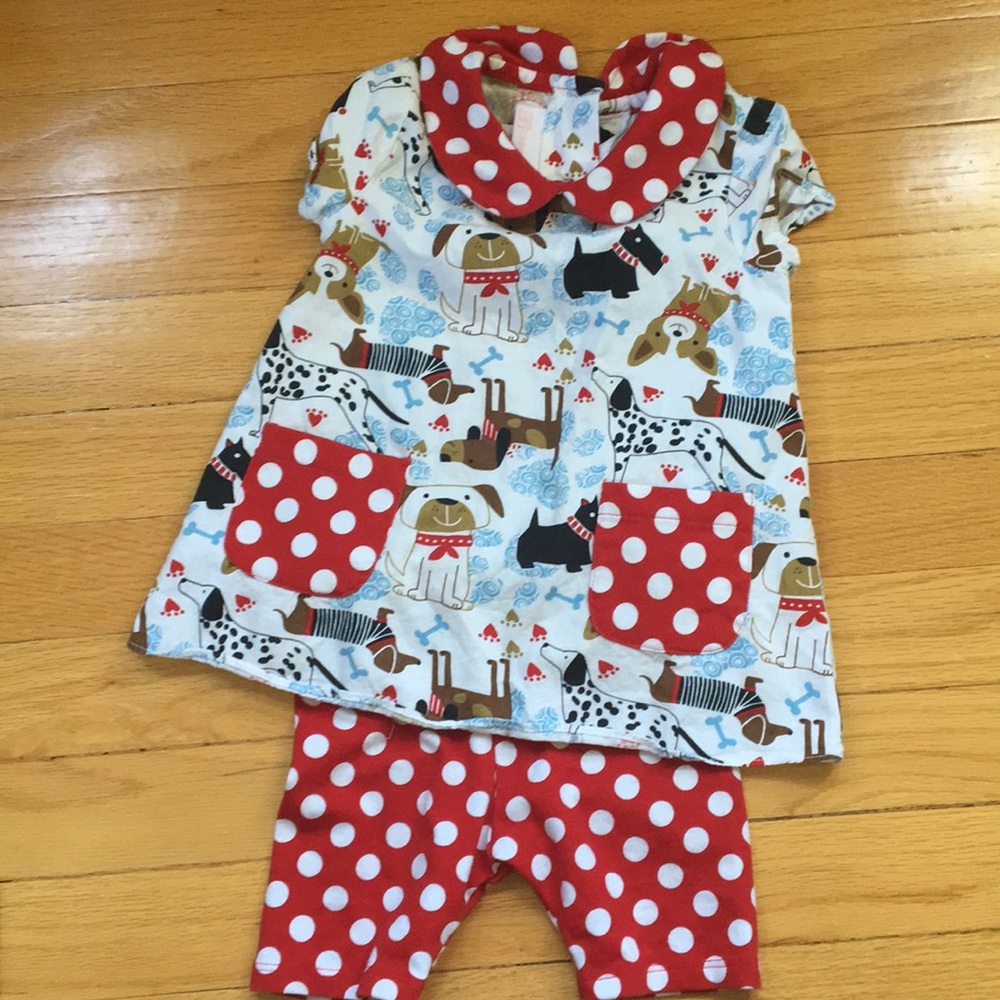 Puppy polka dot outfit 12 month